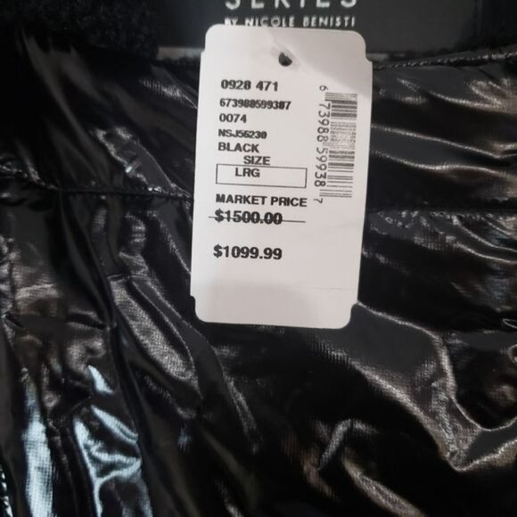 NWT Nicole Benisti GEILO MIXED MEDIA BIKER JACKET Size large - Picture 10 of 16